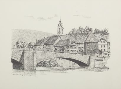 Laufenbrücke. Aus einer Serie über die Stadt Laufenburg